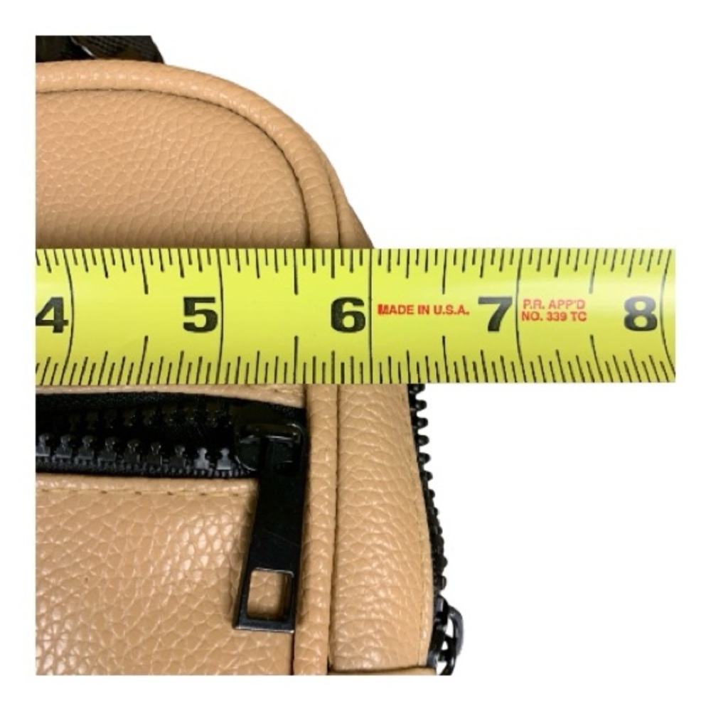 Tan Crossbody Bag Unisex Faux Leather Dune Multi Position Sling Purse Adj Strap - Picture 8 of 10
